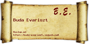 Buda Evariszt névjegykártya